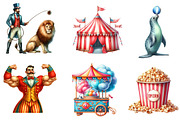 Circus Watercolor Clipart, an Illustration by CreationArt (Thumbnail 5 of 5)