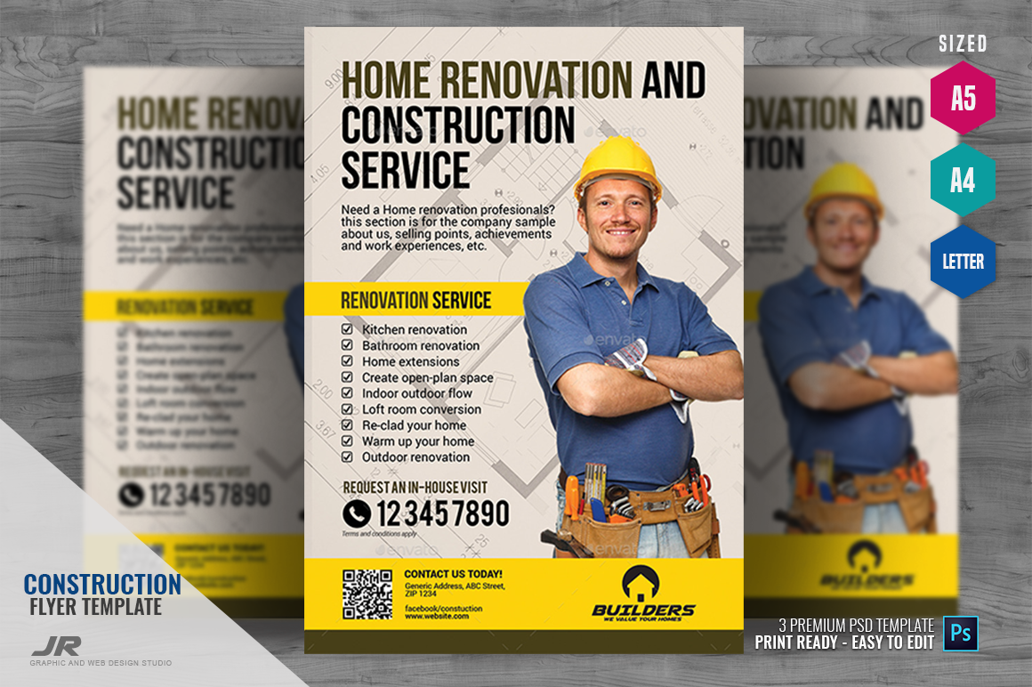 Construction and Building Flyer, a Flyer Template by PSDPixel