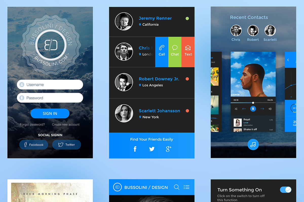iPhone 6 Media Player UI Kit, an UI Kit Template by Cosmic Motive (Photo 3 of 5)