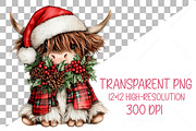 Plaid Christmas Cow PNG Clipart, a Seasonal Illustration by Canvas Craft (Thumbnail 2 of 10)