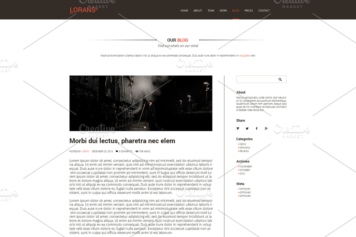 Lorans - One Page PSD Theme, a Landing Page Template by MusiqueDesigns (Photo 2 of 3)