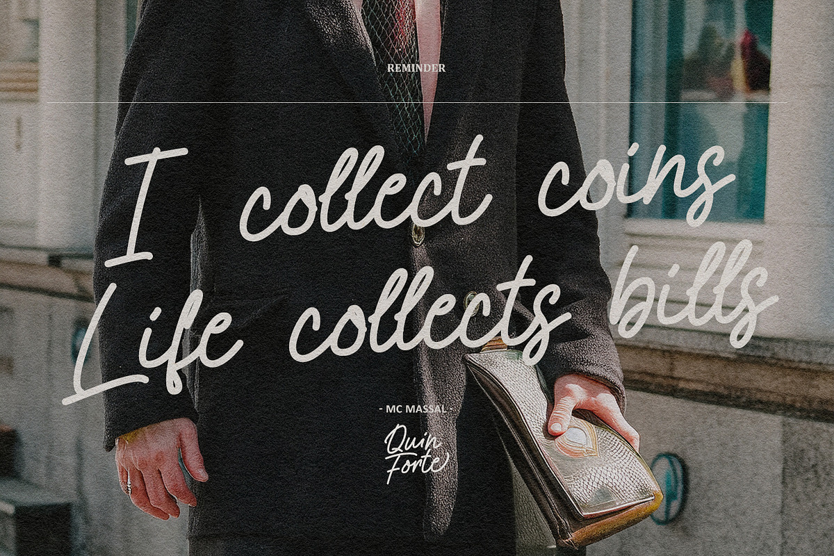 Quin Forte Hand Drawn Monoline Font, a Script Font by Maulana Creative (Photo 2 of 7)