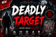 Deadly Target, a Blackletter Font by Yoga Letter (Thumbnail 1 of 9)