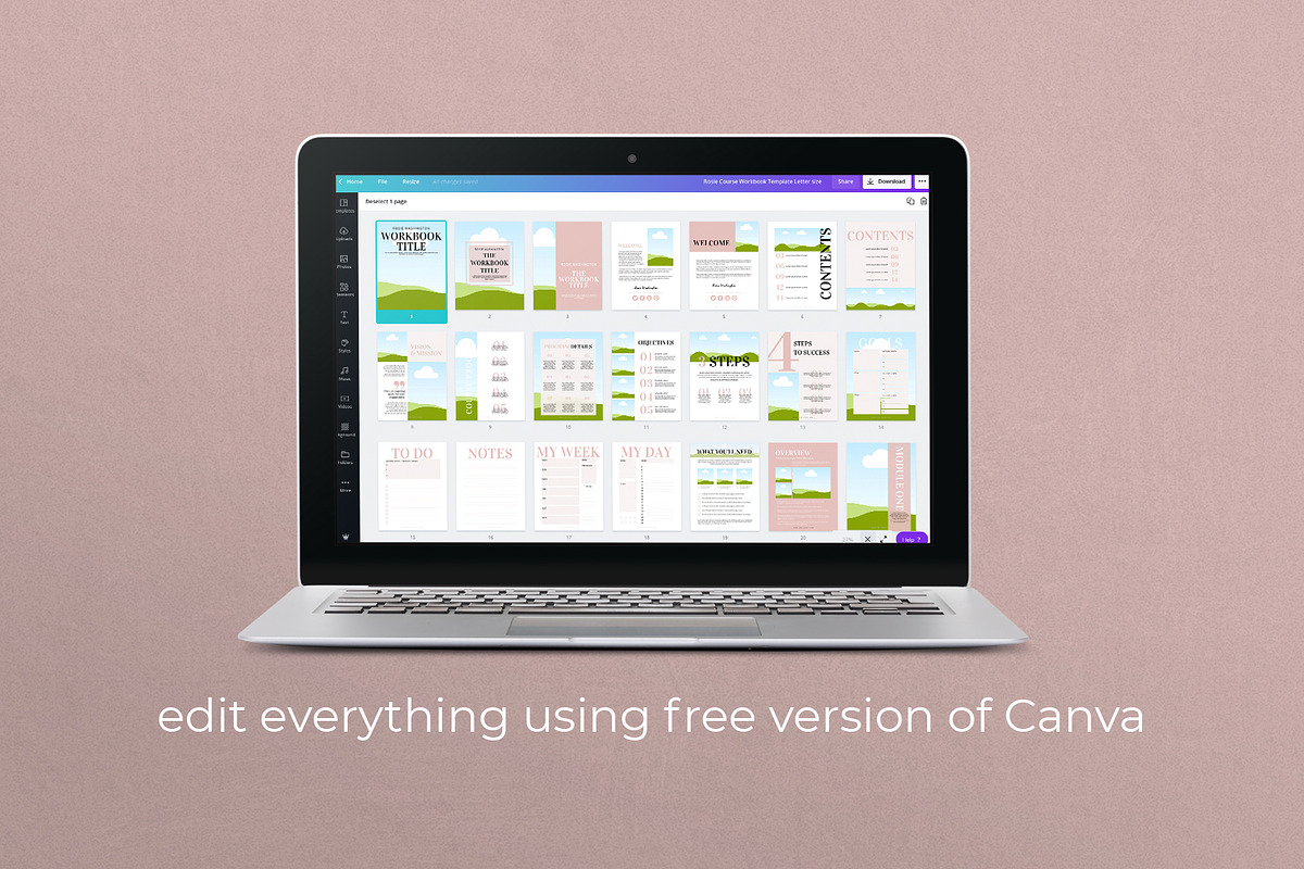 Ebook Workbook Canva Template, a Templates & Theme by Miri Campbell