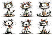 Whimsical Cat Clipart, an Illustration by Pixels.Craft (Thumbnail 5 of 5)