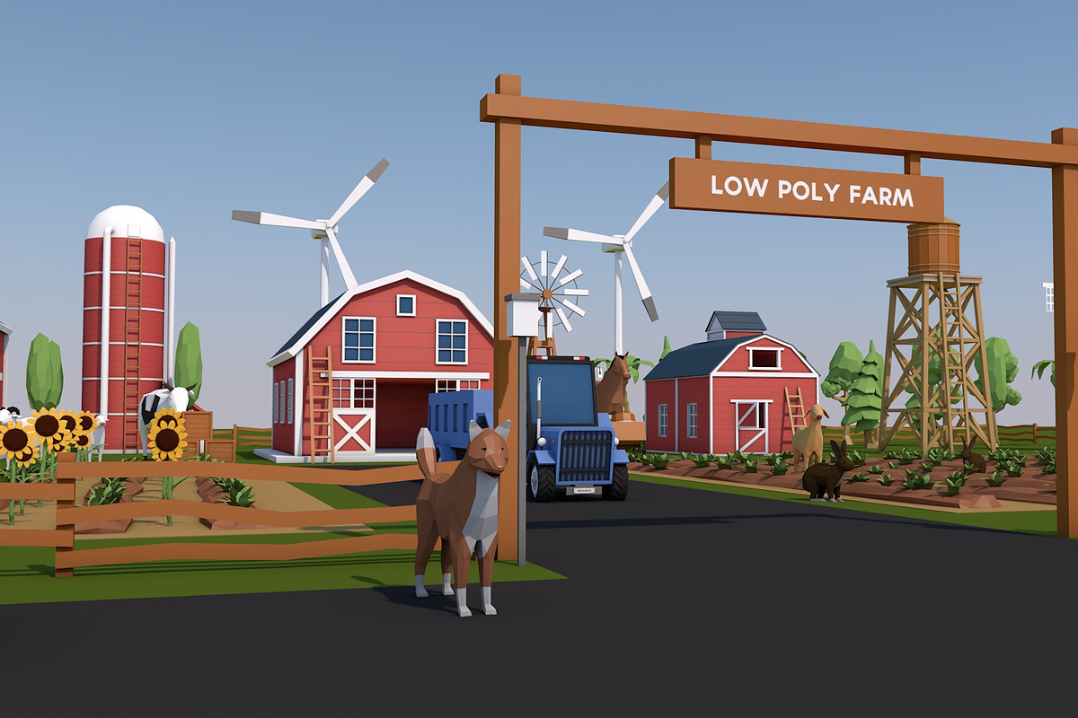 Low Poly Farm House and Animals Pack, an Architecture 3D Model by multimedia4ds (Photo 7 of 14)