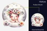 Watercolor Baby Dreamy Princess Moon, a Graphic by designcity5 (Thumbnail 4 of 5)