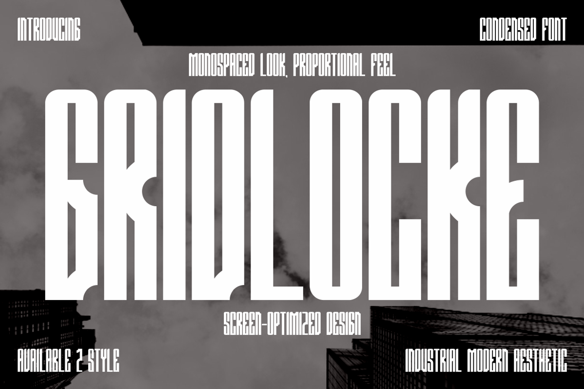 Grid Locke Condensed Font, a Font by PutraCetol Studio (Photo 1 of 5)