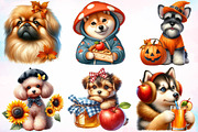 Watercolor Autumn Dog Clipart Bundle, a Seasonal Illustration by Canvas Craft (Thumbnail 3 of 8)