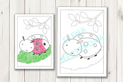 Coloring Pages with insects, an Illustration by Elena Nesterova (Thumbnail 4 of 7)