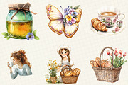 Vintage Spring Bakery Clipart, an Illustration by OK Design (Thumbnail 3 of 4)