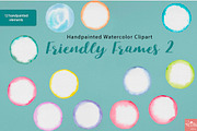 Watercolor Friendly Frames 2 Circles, an Object Graphic by LittleAcornGraphics (Thumbnail 2 of 6)