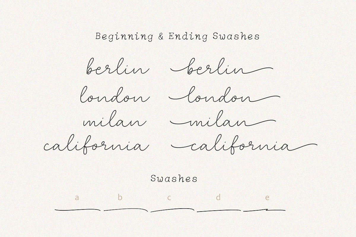 Clandia Monoline Script & Ornaments, a Script Font by Typebae (Photo 3 of 12)