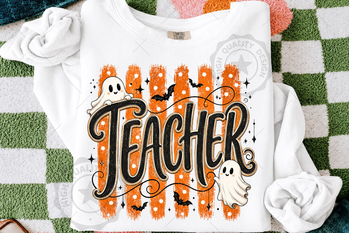 Spooky Halloween Ghost Teacher PNG, a Seasonal Illustration by OK Design (Photo 3 of 5)