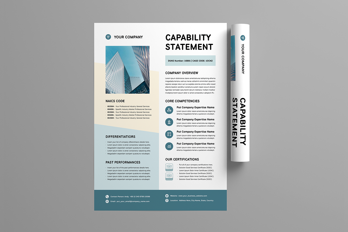 Capability Statement Template, a Flyer Template by Leaflove