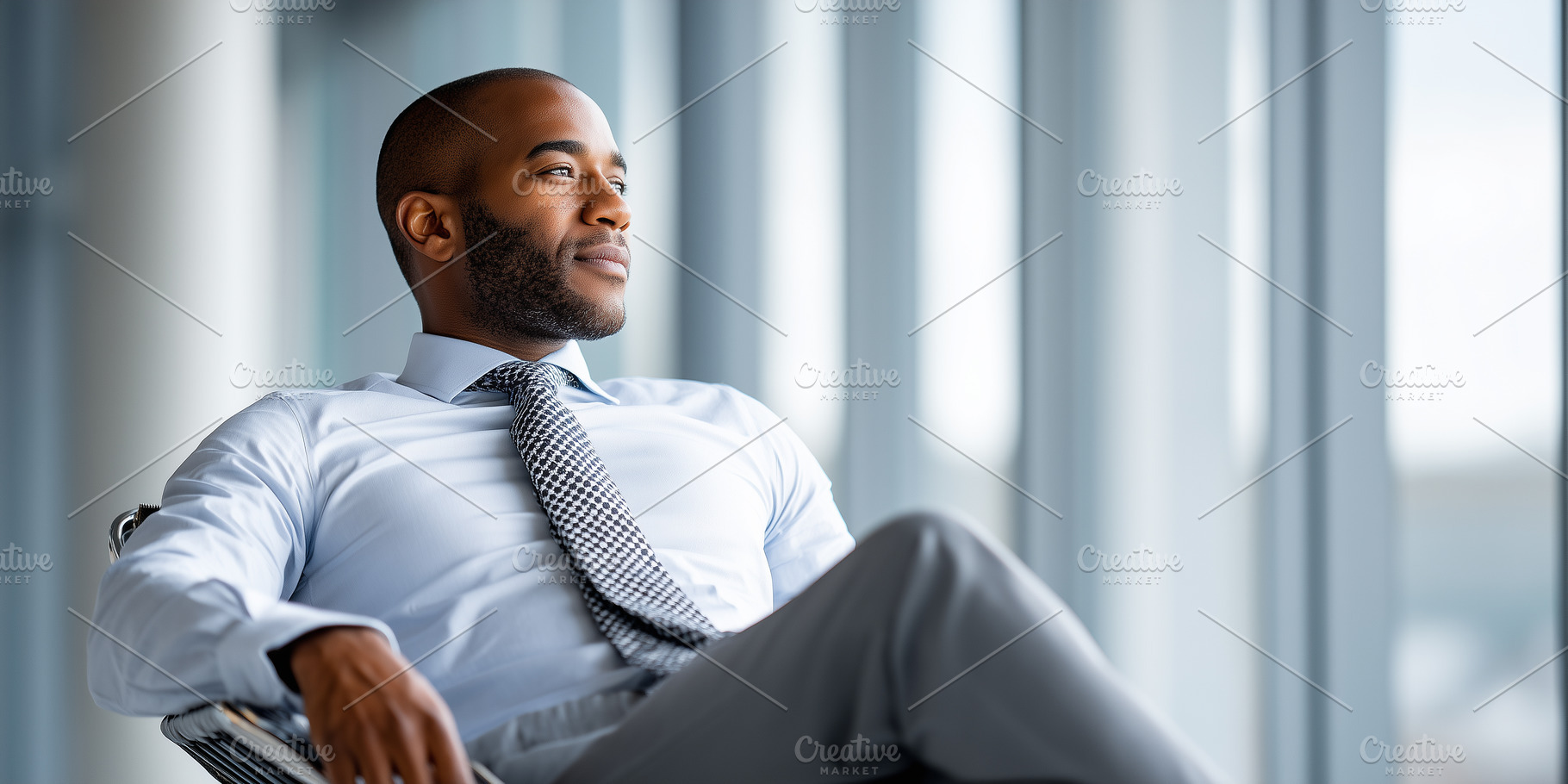 Confident black businessman, a Business Photo by MistyDay
