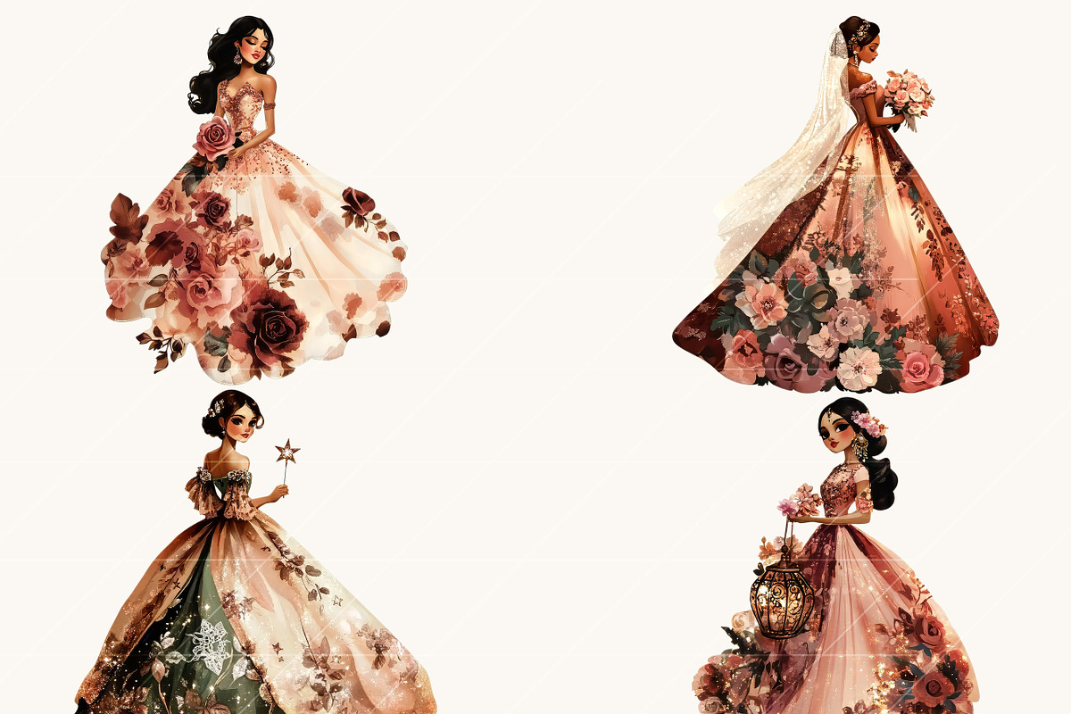 Rose Gold Brides Clipart Bundle, a Person Illustration by Design Scotch (Photo 7 of 9)