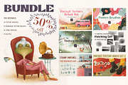 BUNDLE. Brushes for Procreate., a Brush Add-On by Maria Summer (Thumbnail 1 of 32)