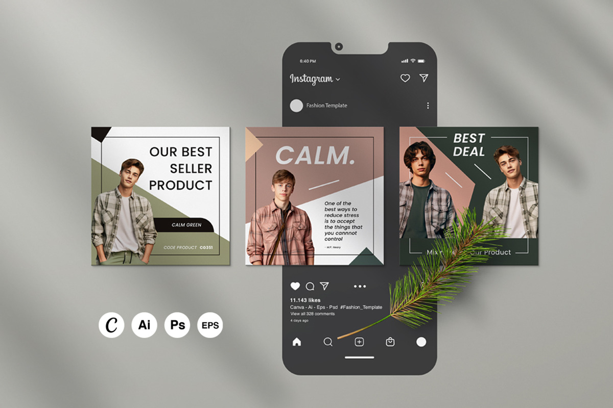 Fashion Instagram Post-Ai Psd Canva, a Social Media Template by Jiwstudio (Photo 4 of 4)