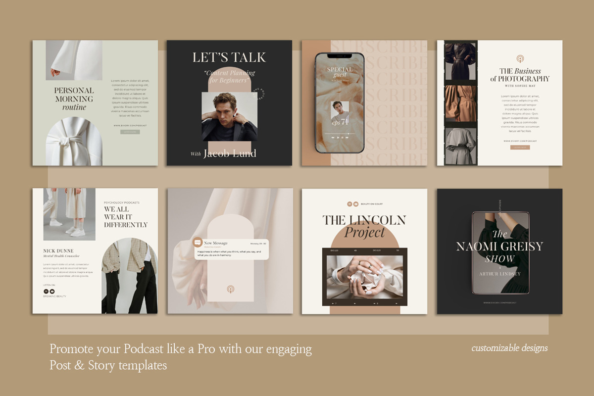 Podcast Instagram Creator CANVA PS, a Social Media Template by Eviory (Photo 6 of 20)