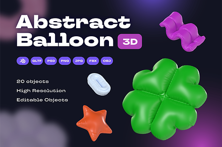 Abstract Balloon 3D, an Object 3D Model by kerismaker