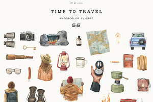 Time To Travel Watercolor