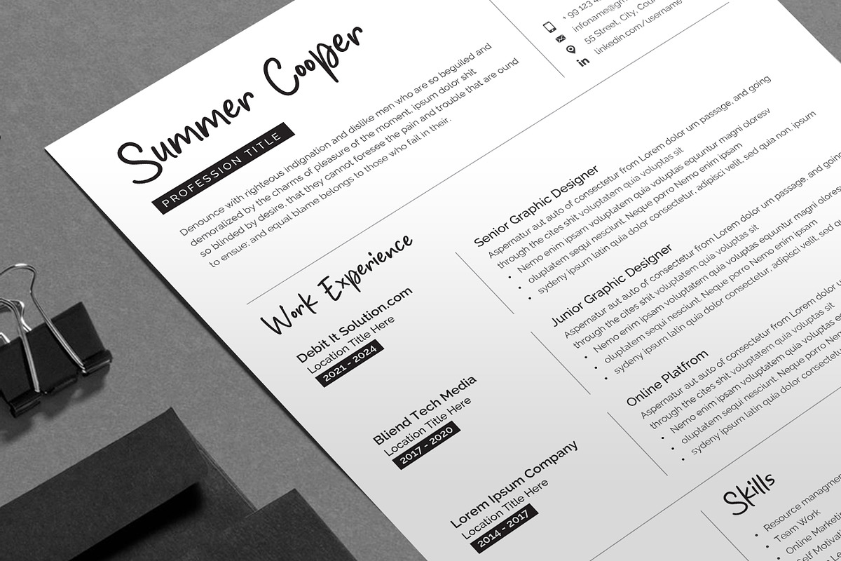 Resume/CV, a Resume Template by Creatune (Photo 3 of 3)