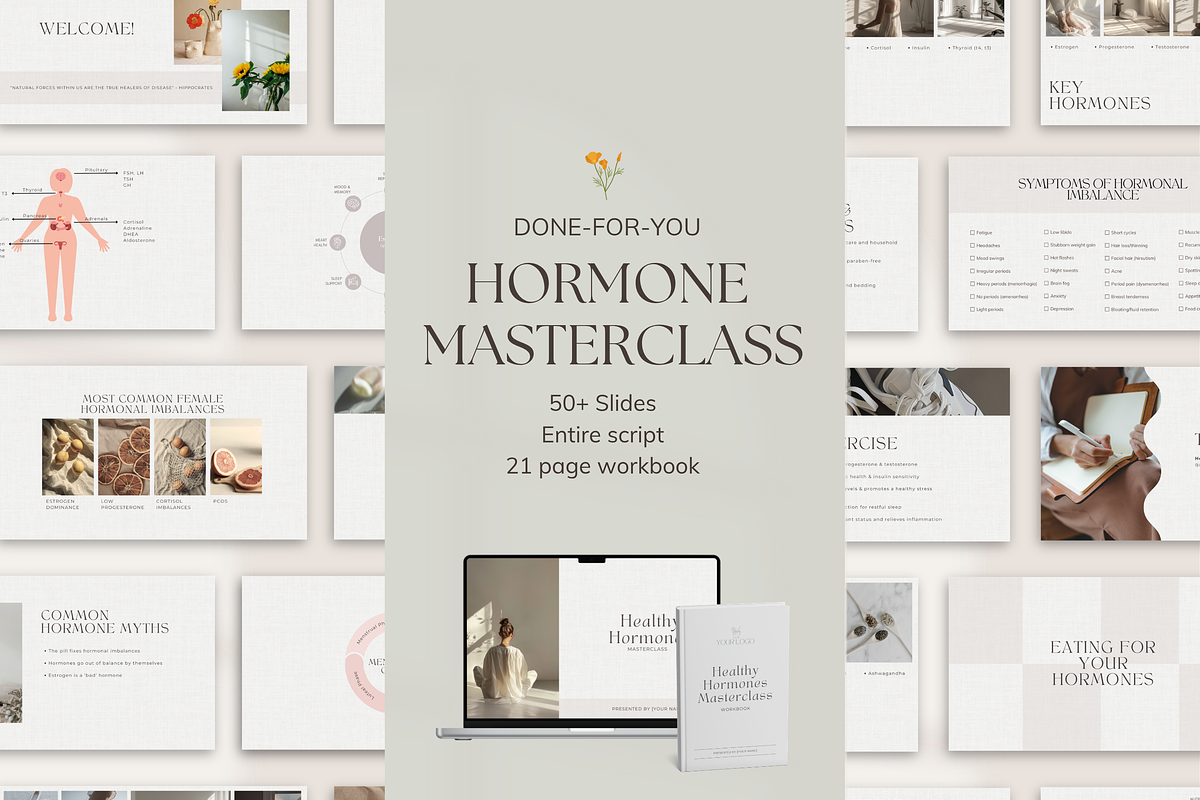 Hormone Masterclass Canva Premade, a Presentation Template by Naturopath Hub (Photo 1 of 9)