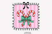 Christmas Candy Cane Coquette Frame, an Illustration by SinaCreation (Thumbnail 1 of 6)
