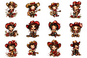 Whimsical Western Cowgirl Clipart, a Seasonal Illustration by CitraGraphics (Thumbnail 2 of 6)