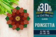 3D Poinsettia Flower Mandala, an Object Graphic by Arshad Ali (Thumbnail 1 of 8)