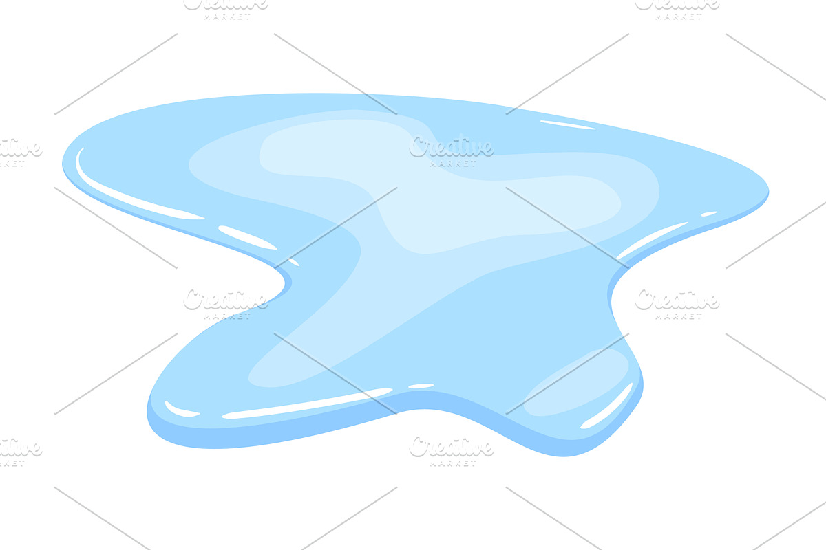 Water spill puddle. Blue, an Illustration by Things for designers