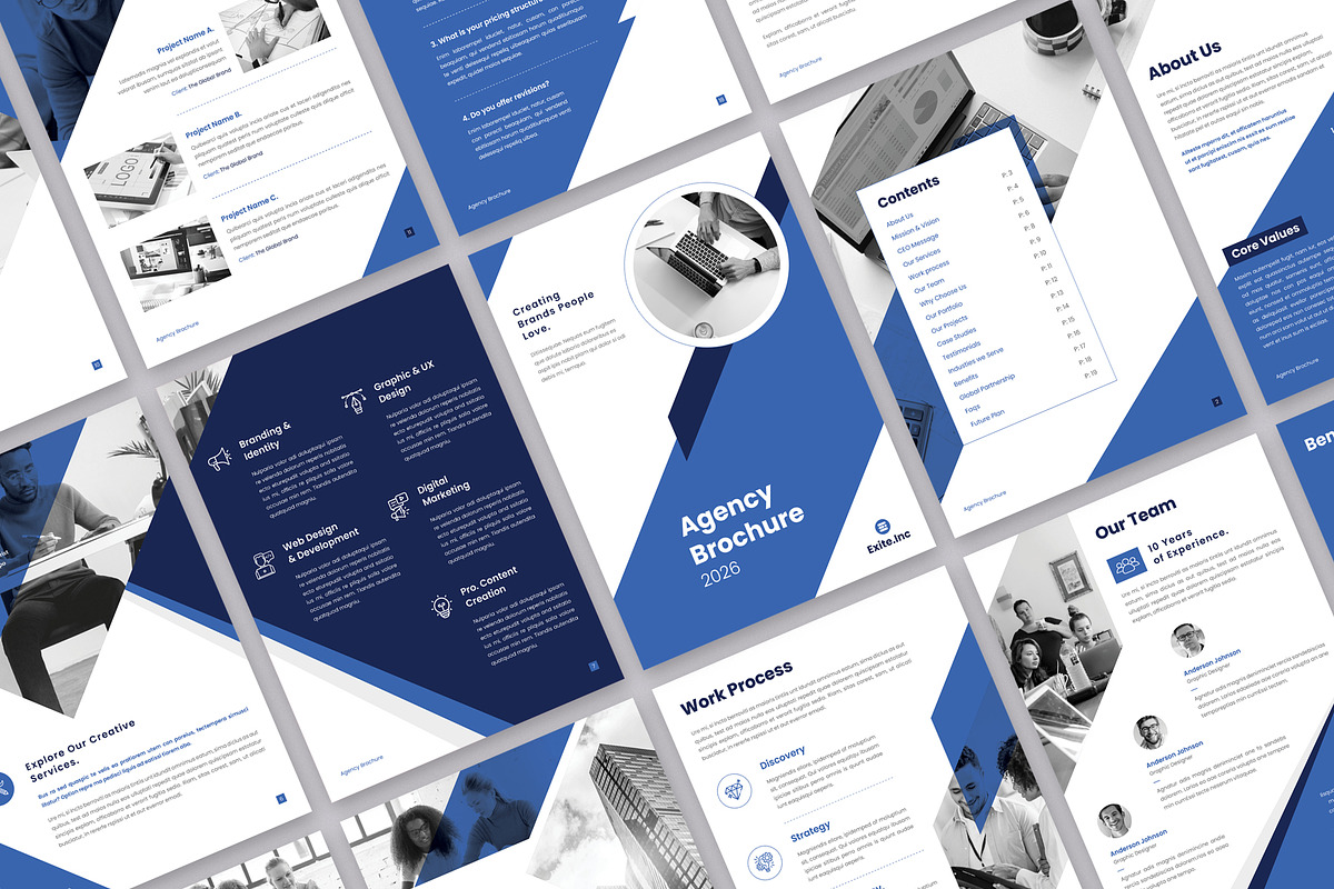 Abstract Brochure | Canva, InDesign, a Brochure Template by Orcshape Studio (Photo 2 of 10)