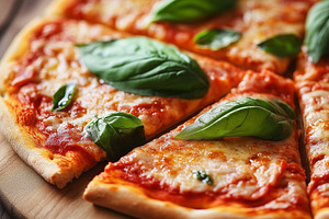 Freshly baked Margherita pizza, a Food & Drink Photo by MistyDay