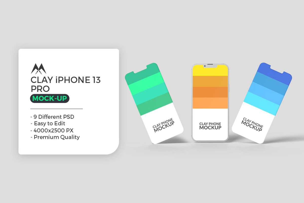 Clay iPhone 13 Pro Mockup Set, an iPhone Mockup by Modern Studio (Photo 1 of 11)