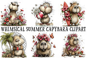 Whimsical Summer Capybara Clipart, an Illustration by OK Design (Thumbnail 2 of 6)