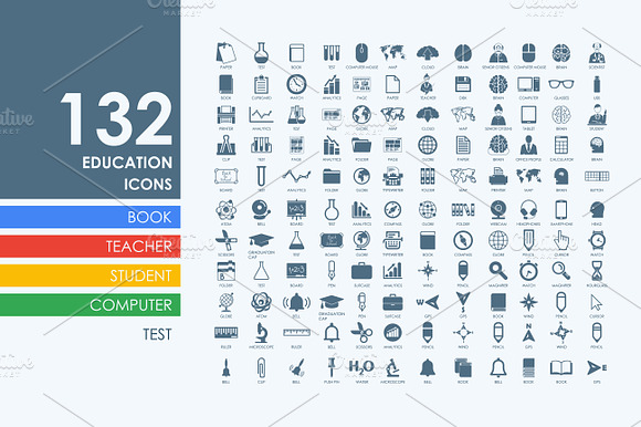 132 Education Icons