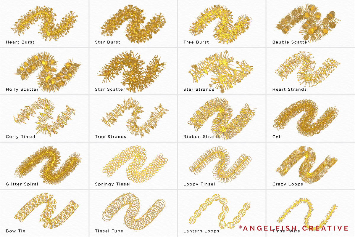Tinsel Procreate Brush Set, a Brush Add-On by AngelfishCreative (Photo 6 of 11)