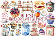 Whimsical Hand-drawn Tea Party Clipa, an Illustration by Sublimation Artist (Thumbnail 1 of 6)