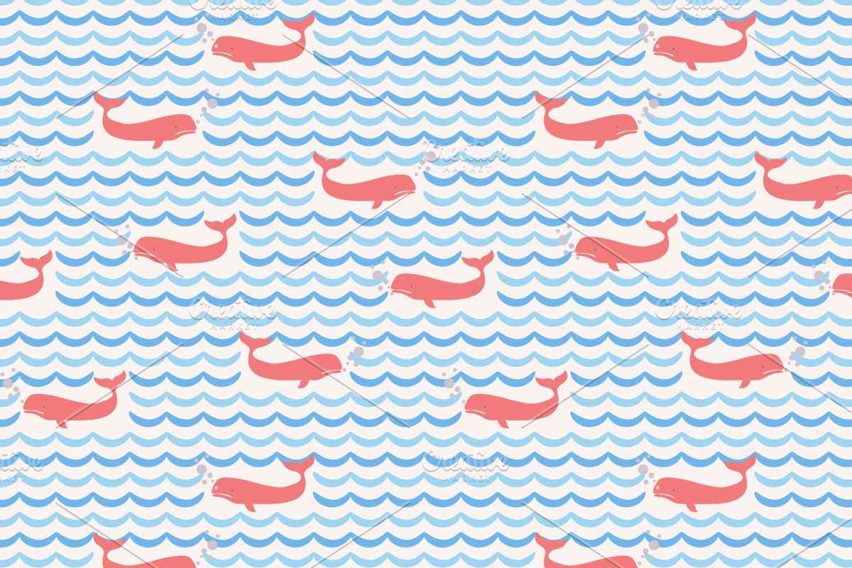 Marine patterns with fish preview 2
