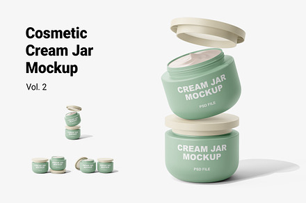 Cosmetic Cream Jar Mockup Vol.2, an Advertising Mockup by Akebareee