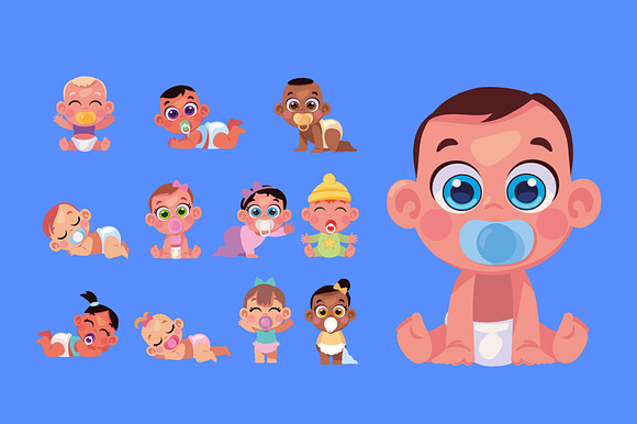 Cute Baby Character Set preview 2