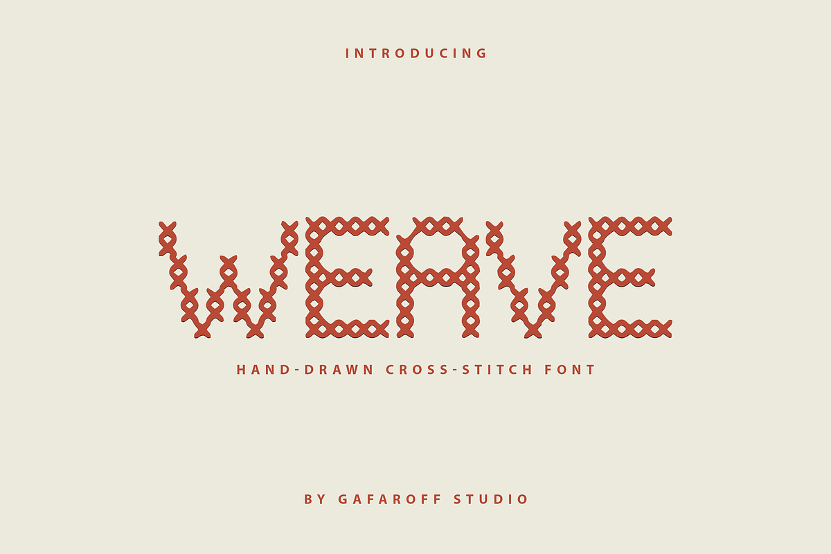 Weave | Cross Stitch Font, a Handwritten Font by gafaroff studio (Photo 1 of 4)