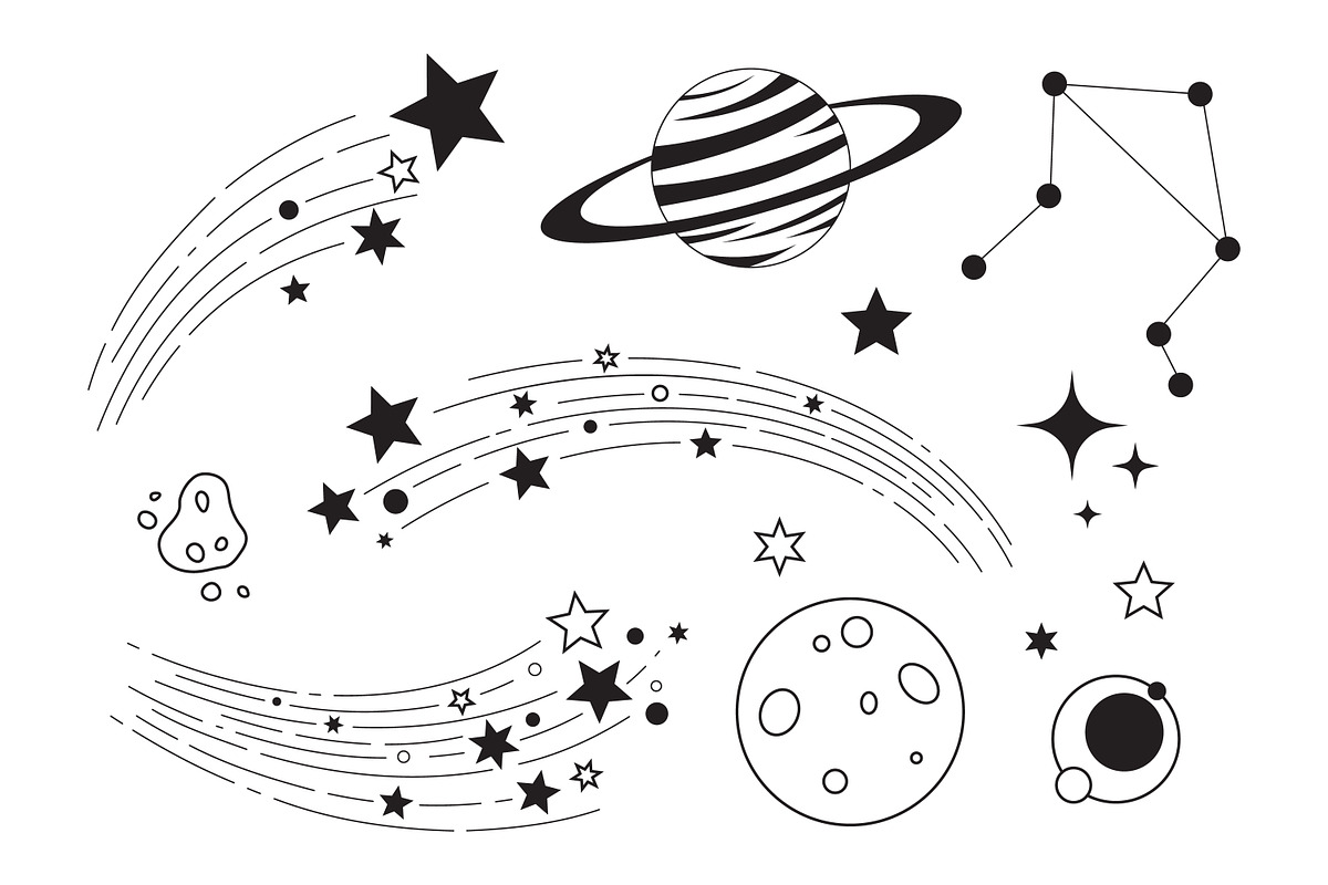 Celestial Icons and Star Trails, an Object Illustration by Saba Vector (Photo 2 of 3)