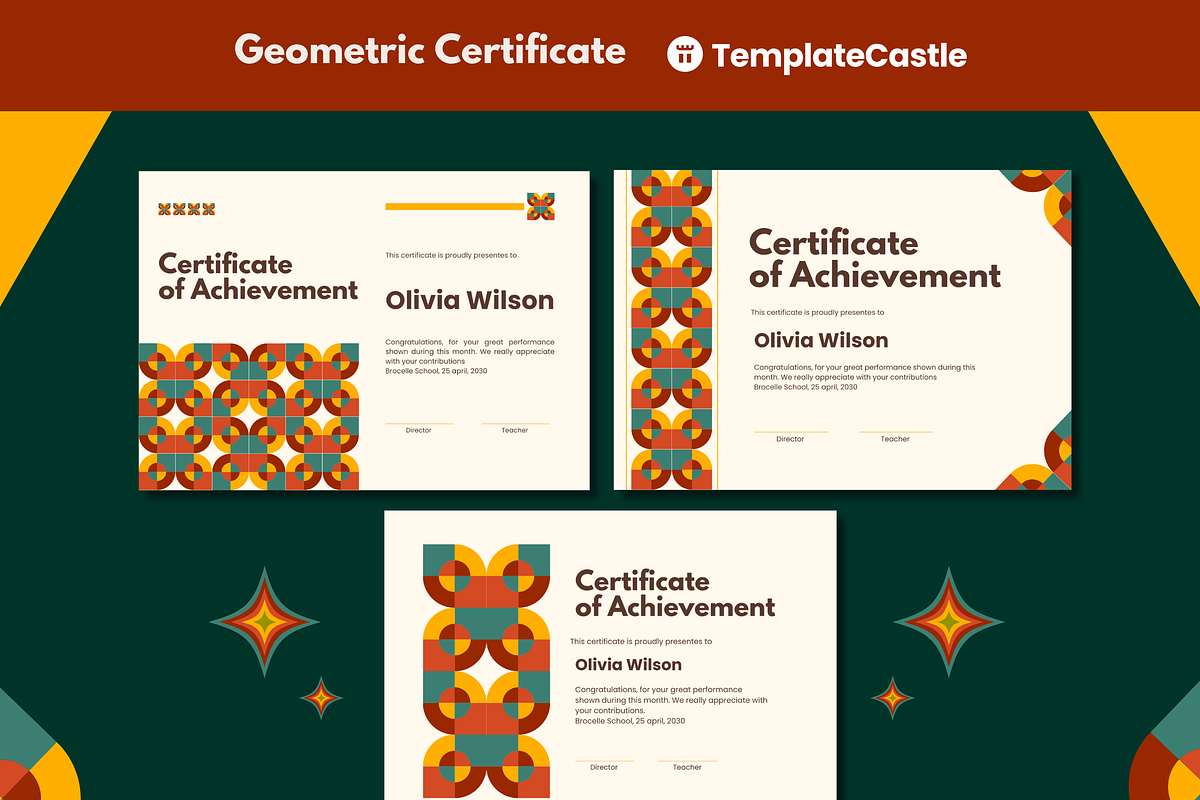 Modern Canva Certificates Templates, a Templates & Theme by TemplateCastleStore (Photo 1 of 3)