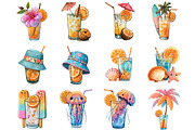 Summer Chill Fun Clipart, an Illustration by DreamArtGraphic (Thumbnail 3 of 4)