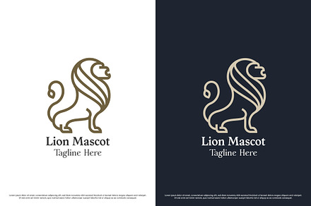 Minimal Lion Logo Design Template