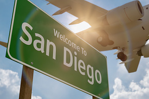 Welcome To San Diego Road Sign, a Transportation Photo by Andy Dean Photography