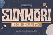 SUNMORI - Unique Display Font, a Font by Gassstype (Thumbnail 1 of 8)