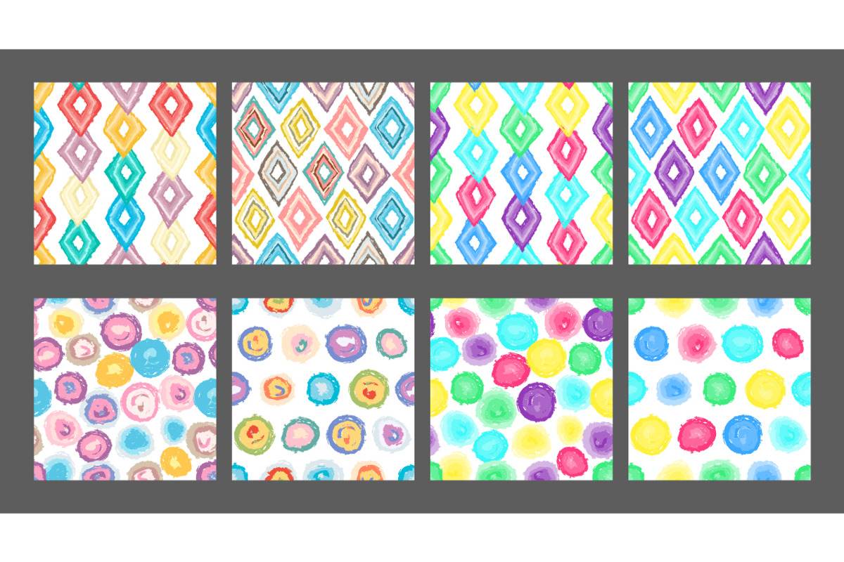 Set of 8 colorful seamless patterns, a Pattern Graphic by jelisua88 (Photo 2 of 4)